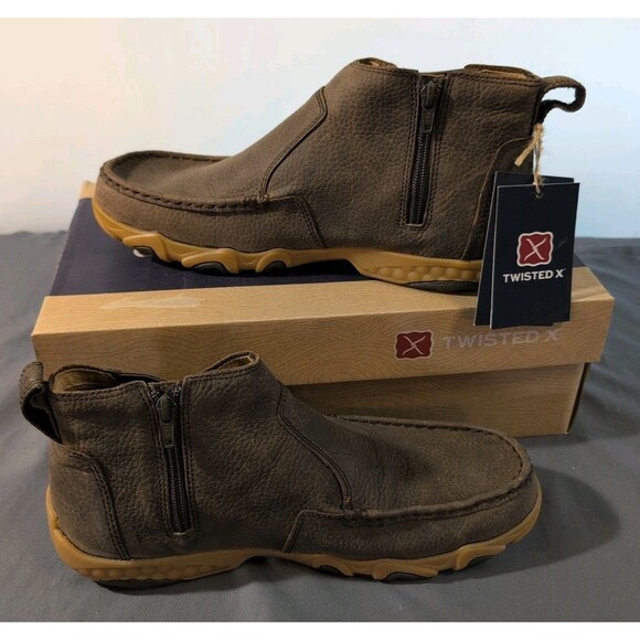 Twisted X® Men's Size 10 M 4" Chelsea Driving Moc Root Beer Boots Shoes MDMX001 - Picture 1 of 14